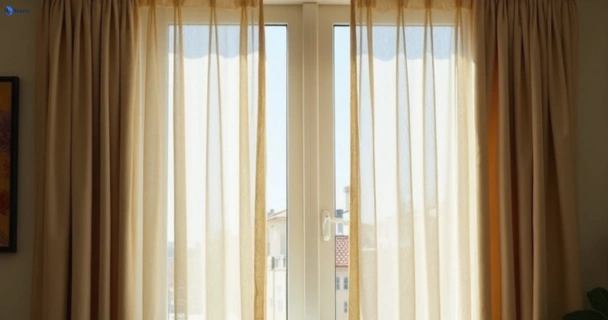 Dull dusty drapes in port-botany-nsw before professional cleaning